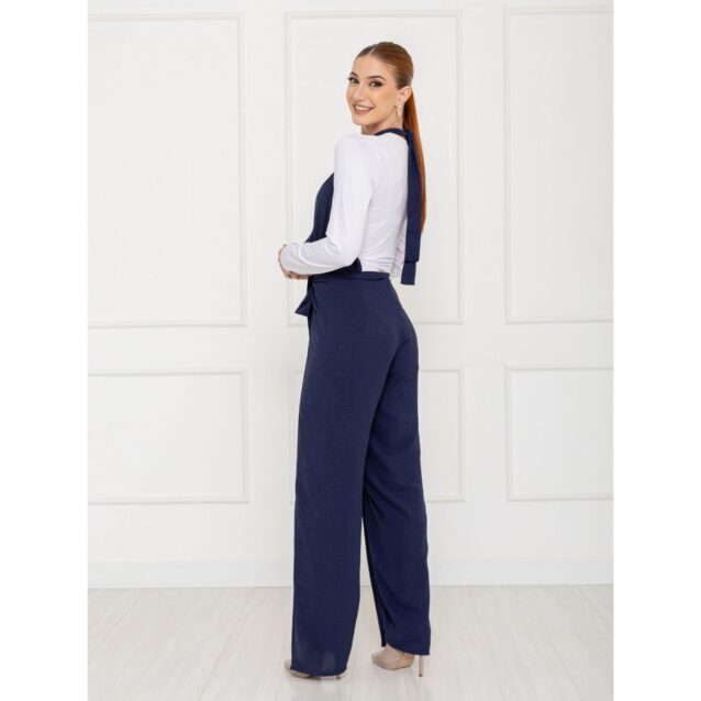 Calça Pantalona Transpassada Envelope VICTORIA Azul Tamanho Único