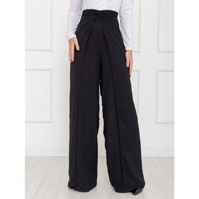 Calça Pantalona Transpassada Envelope VICTORIA Preta Tamanho Único