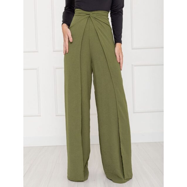 Calça Pantalona Transpassada Envelope VICTORIA Verde Tamanho Único