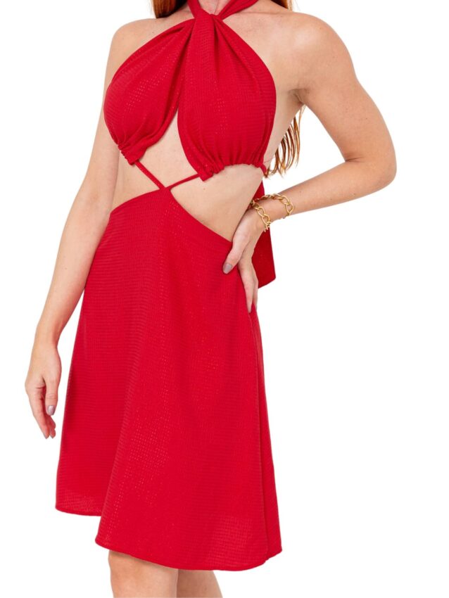 Vestido Curto Frente Única AURORA – Vermelho – Tamanho Único