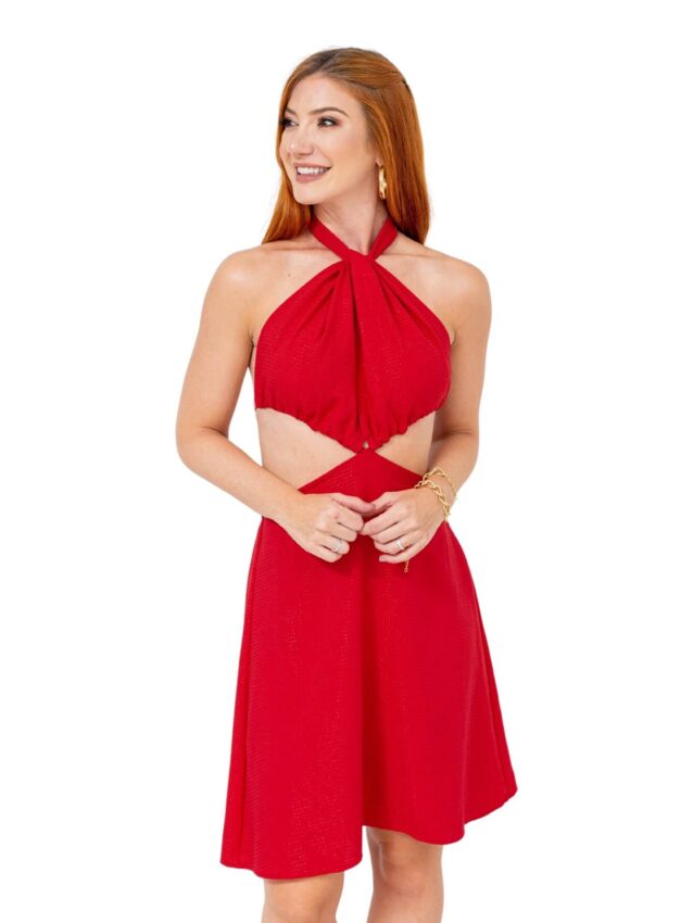 Vestido Curto Frente Única AURORA – Vermelho – Tamanho Único