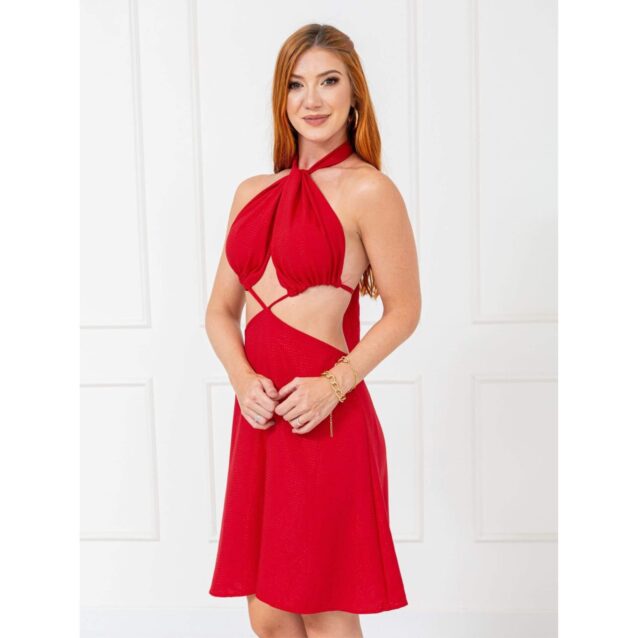 Vestido Curto Frente Única AURORA – Vermelho – Tamanho Único