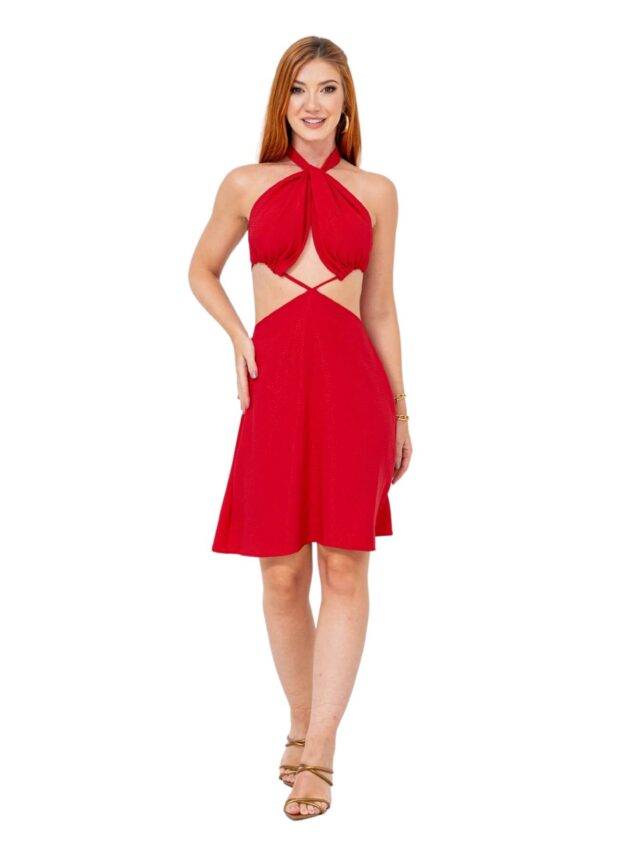 Vestido Curto Frente Única AURORA – Vermelho – Tamanho Único