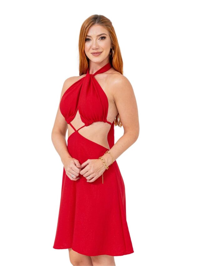 Vestido Curto Frente Única AURORA – Vermelho – Tamanho Único