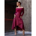 Saia Midi Envelope Transpassada Suede MONTEVIDEU Vermelho Bordô Tamanho Único