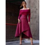 Saia Midi Envelope Transpassada Suede MONTEVIDEU Vermelho Bordô Tamanho Único