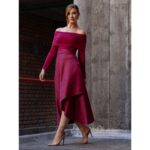 Saia Midi Envelope Transpassada Suede MONTEVIDEU Vermelho Bordô Tamanho Único