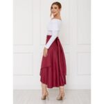 Saia Midi Envelope Transpassada Suede MONTEVIDEU Vermelho Bordô Tamanho Único