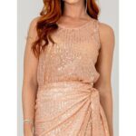 Blusa Cropped Regata Paetê GLOW Rose