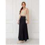 Blusa Cropped Top Alças Largas Decote Reto GIANNI Creme