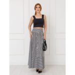 Blusa Cropped Top Alças Largas Decote Reto GIANNI Preta