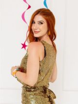 Blusa Cropped Regata Paetê CARNAVÁLIA Dourada