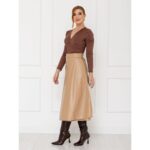 Blusa Manga Longa Transpassada Malha AUDREY Marrom
