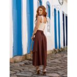 Blusa Cropped Top Alças Largas Decote Reto GIANNI Creme