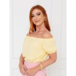 Blusa Manga Curta Ciganinha Air Flow CAJÚ Amarela