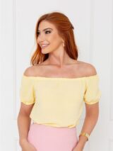 Blusa Manga Curta Ciganinha Air Flow CAJÚ Amarela