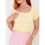 Blusa Manga Curta Ciganinha Air Flow CAJÚ Amarela
