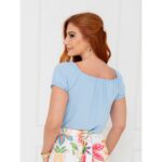 Blusa Manga Curta Ciganinha Air Flow CAJÚ Azul