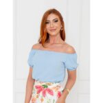 Blusa Manga Curta Ciganinha Air Flow CAJÚ Azul