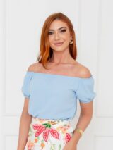 Blusa Manga Curta Ciganinha Air Flow CAJÚ Azul