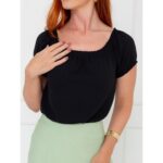 Blusa Manga Curta Ciganinha Air Flow CAJÚ Preta