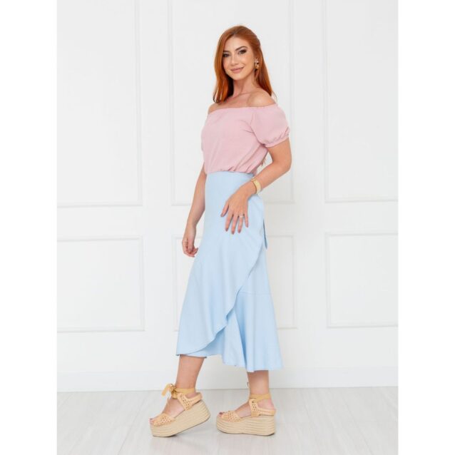 Blusa Manga Curta Ciganinha Air Flow CAJÚ Rosa