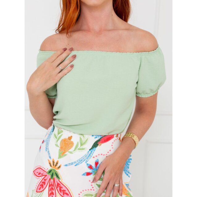 Blusa Manga Curta Ciganinha Air Flow CAJÚ Verde