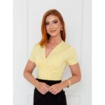 Blusa Manga Curta Transpassada GIORGIA Amarela