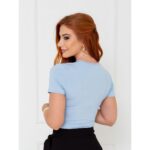 Blusa Manga Curta Transpassada GIORGIA Azul