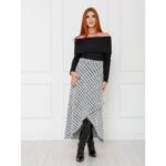 Blusa Manga Longa Ombro a Ombro Tweed BLAIR Preta