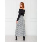 Blusa Manga Longa Ombro a Ombro Tweed BLAIR Preta