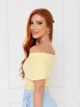 Blusa Ombro a Ombro Malha CAMÉLIA Amarela
