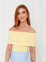 Blusa Ombro a Ombro Malha CAMÉLIA Amarela