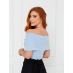 Blusa Ombro a Ombro Malha CAMÉLIA Azul