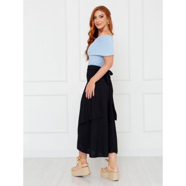 Blusa Ombro a Ombro Malha CAMÉLIA Azul