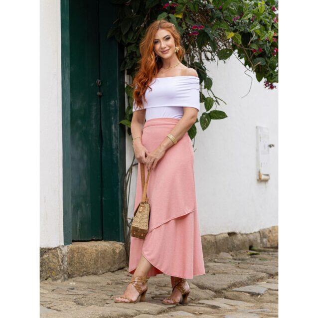 Blusa Ombro a Ombro Malha CAMÉLIA Branca