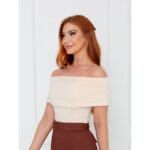 Blusa Ombro a Ombro Malha CAMÉLIA Creme