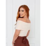 Blusa Ombro a Ombro Malha CAMÉLIA Creme