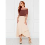 Blusa Ombro a Ombro Malha CAMÉLIA Marrom