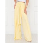Calça Pantalona Transpassada Envelope VICTORIA Amarela Tamanho Único