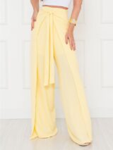 Calça Pantalona Transpassada Envelope VICTORIA Amarela Tamanho Único