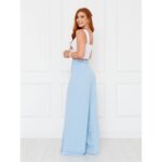 Calça Pantalona Transpassada Envelope VICTORIA Azul Tamanho Único