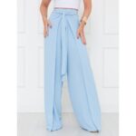 Calça Pantalona Transpassada Envelope VICTORIA Azul Tamanho Único