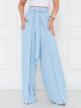 Calça Pantalona Transpassada Envelope VICTORIA Azul Tamanho Único