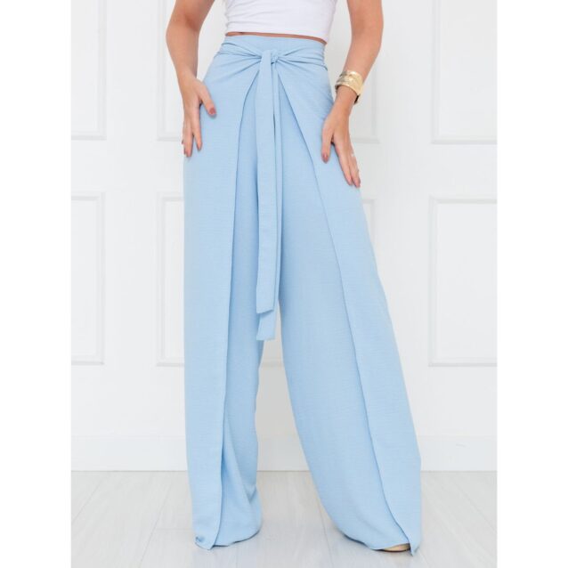 Calça Pantalona Transpassada Envelope VICTORIA Azul Tamanho Único