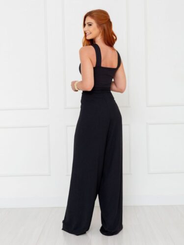 Calça Pantalona Transpassada Envelope VICTORIA Preta Tamanho Único