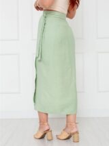 Saia Longa Envelope Transpassada Alfaiataria ORQUÍDEA Verde