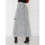 Saia Midi Transpassada Envelope Tweed SERINA Pied de Poule Tamanho Único
