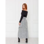 Saia Midi Transpassada Envelope Tweed SERINA Pied de Poule Tamanho Único