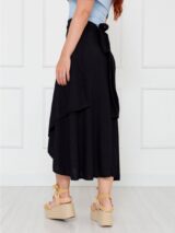 Saia Midi Transpassada Envelope em Malha Laurel MIRANDA Preta Tamanho Único